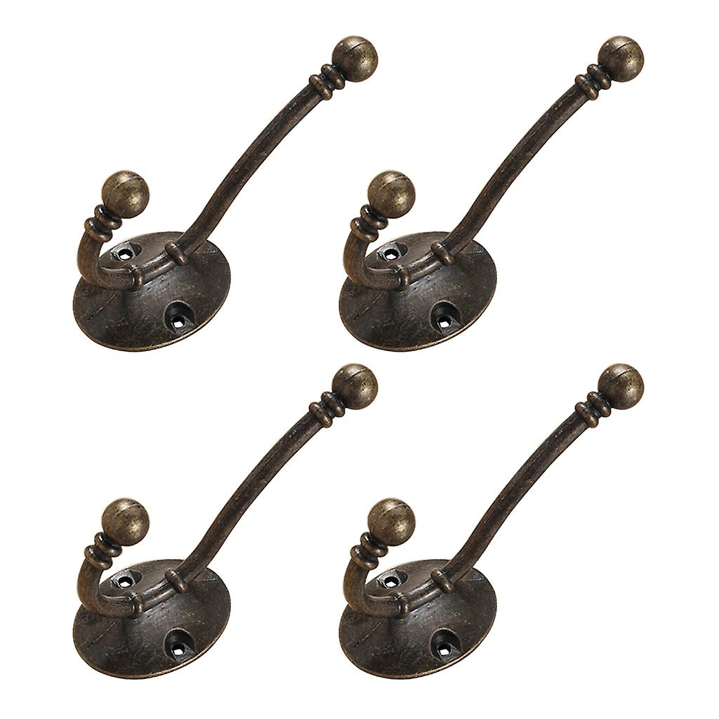 4 Pcs Hanging Single Hooks Wardrobe Hooks Wall Hooks with Screws for Bathroom