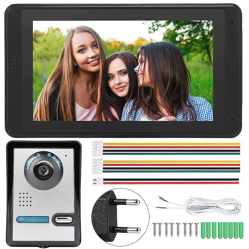 7Inch Wired Photo Shooting Touch Screen Video Intercom Doorbell Door Phone 110-240v Eu Plug