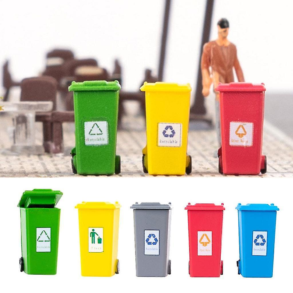 5 Pieces 5 Color Plastic Kids Truck Trash Can Bin Toy Pencil Cup 1:87 V
