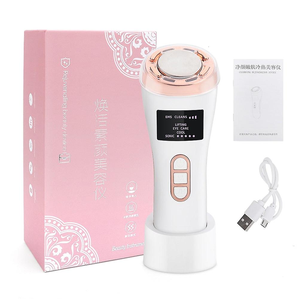 Beauty Hot Cold Facial Massager Handheld Led Photon Skin Rejuvenating Relaxation Device For Smoother Tighter Face Beauty Tool