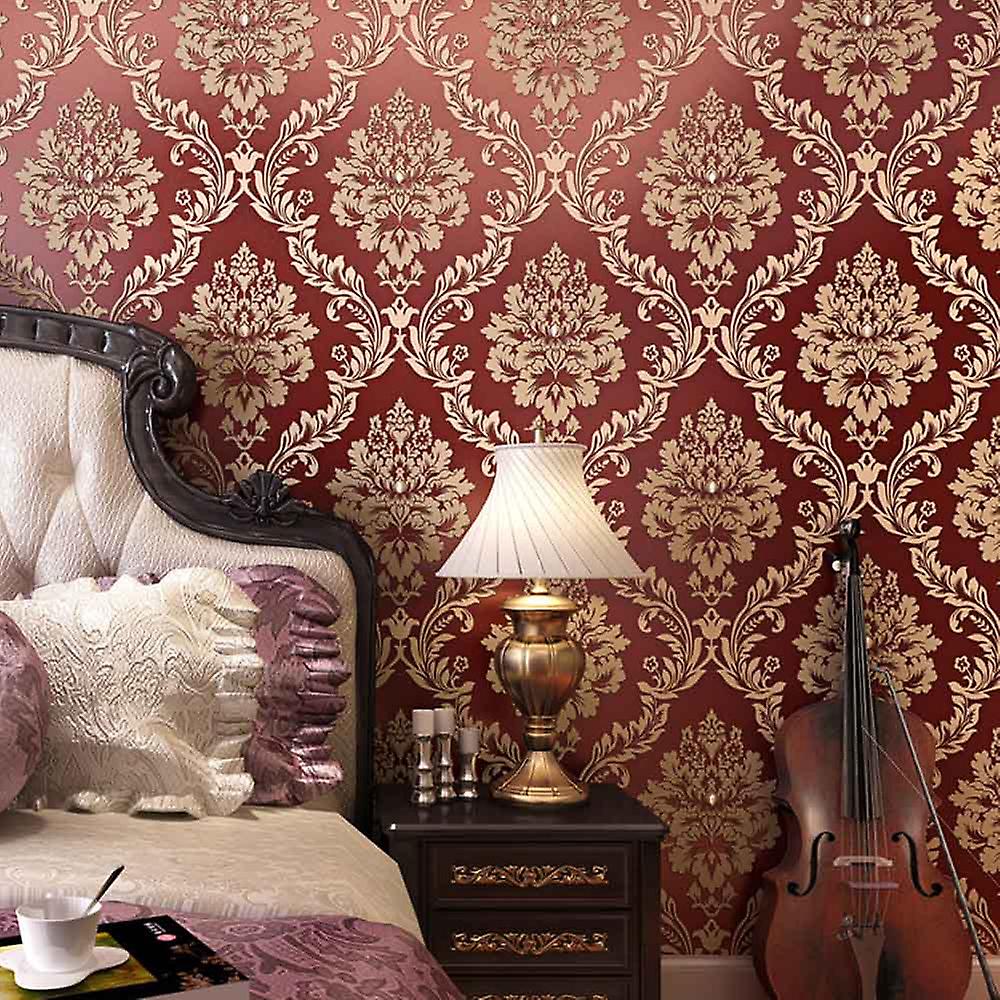 Patch Living Room 3d Relief Wallpaper-european Classic Design, 5 Colors Available, Size:53x950cm
