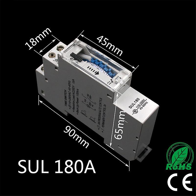Sul180a 15 Minutes Mechanical Timer 24 Hours Programmable Din Rail Timer Time Switch Relay Measurement Analysis Instruments New
