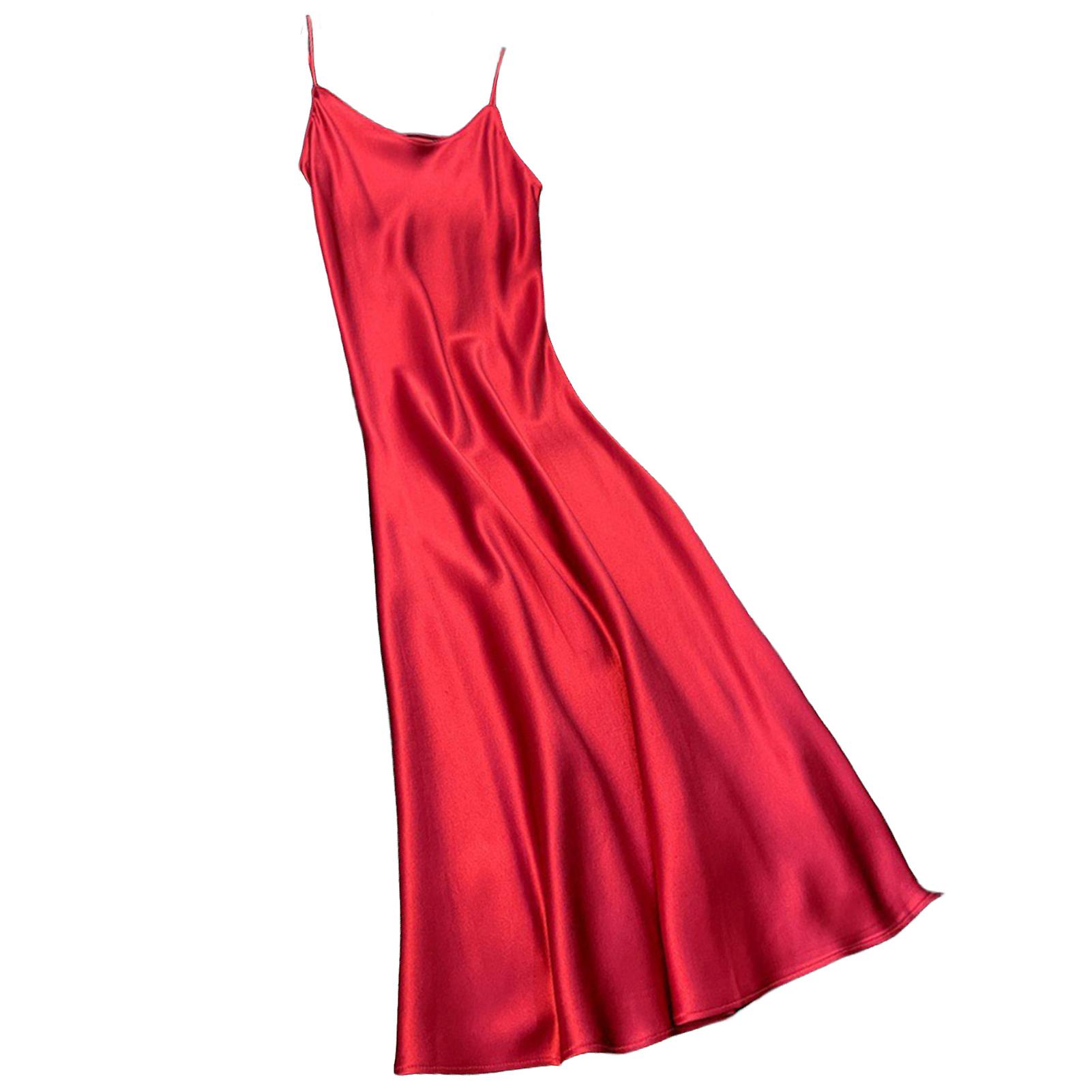 Women's Fashion Solid Color Dresses Soft Smooth Silk Plus Size M-4xl Dresses For Birthday Gifts New Year's Gifts