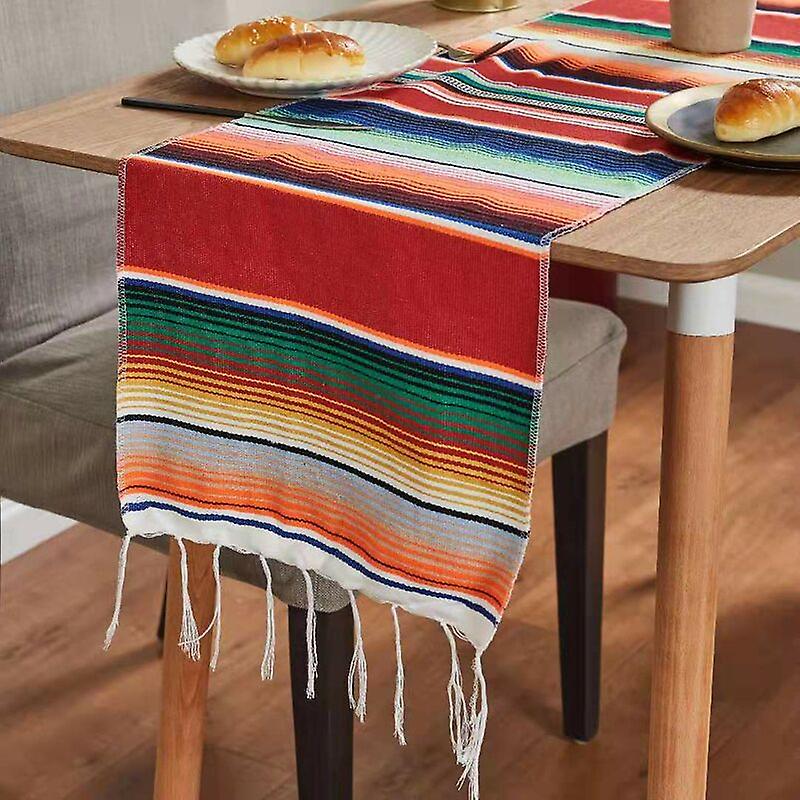 Mexican table runners, for Mexican party decorations, wedding, picnic, dining room, table in handwoven cotton- Large Red 35×215