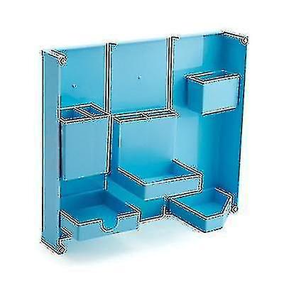 Multifunctional Multi-compartment Collapsible Stationery Storage Box(blue)