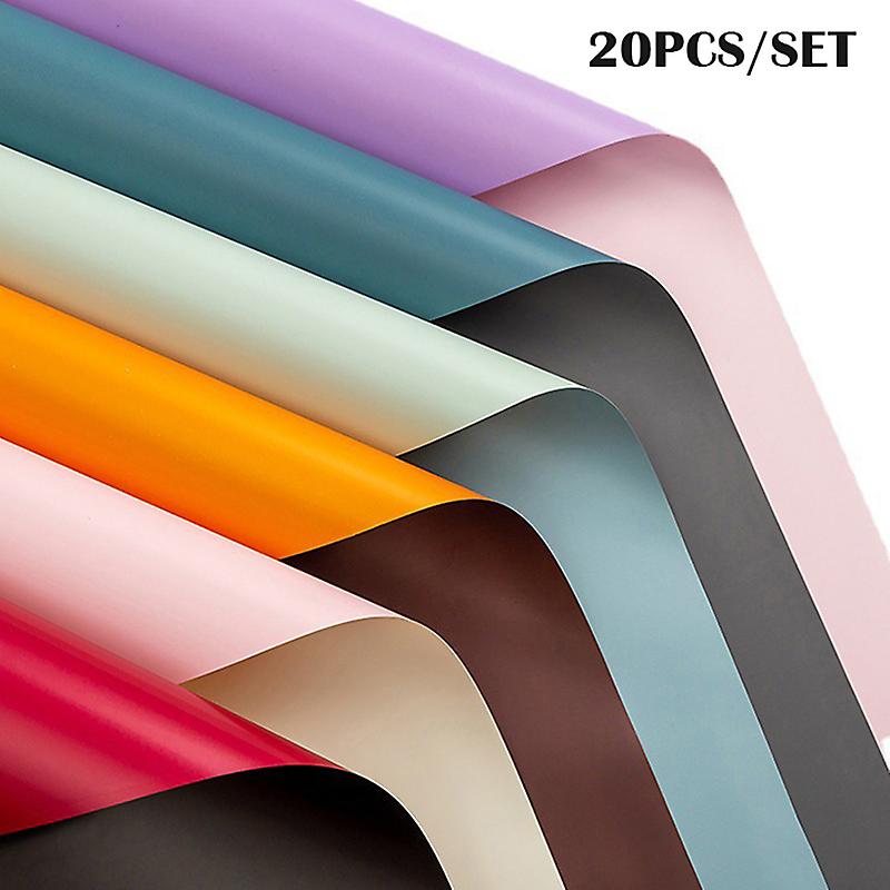 20pcs/pack Of Flowers Wrapping Paper Two-color Bouquet Floral Wrapping Paper