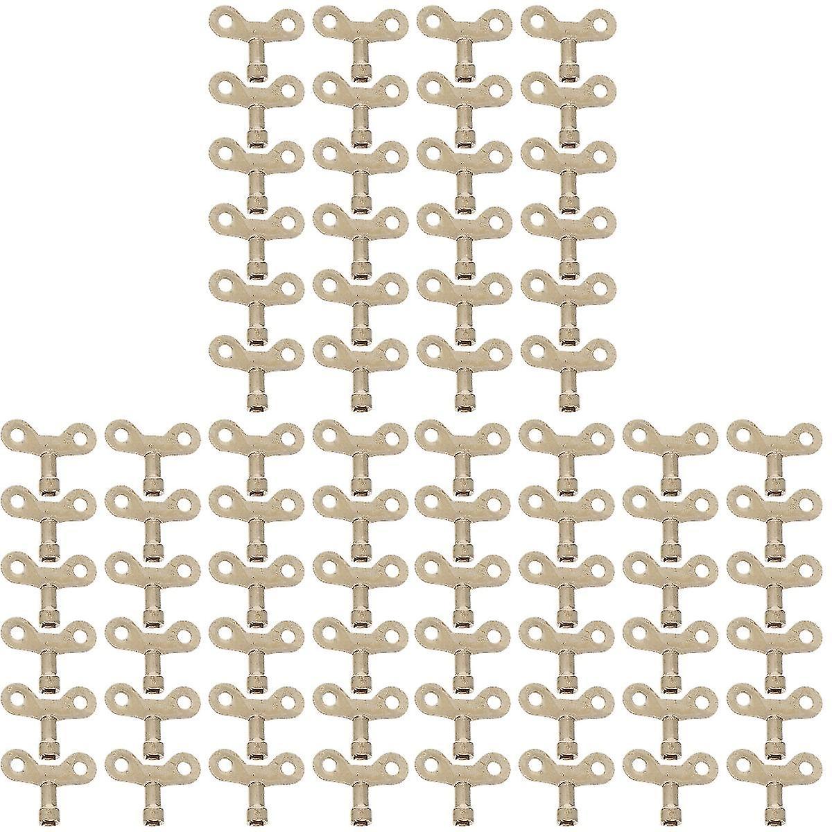 72 Pcs Metal Water Tap Switch Keys Golden Faucet Key Knob Radiator Valves Key