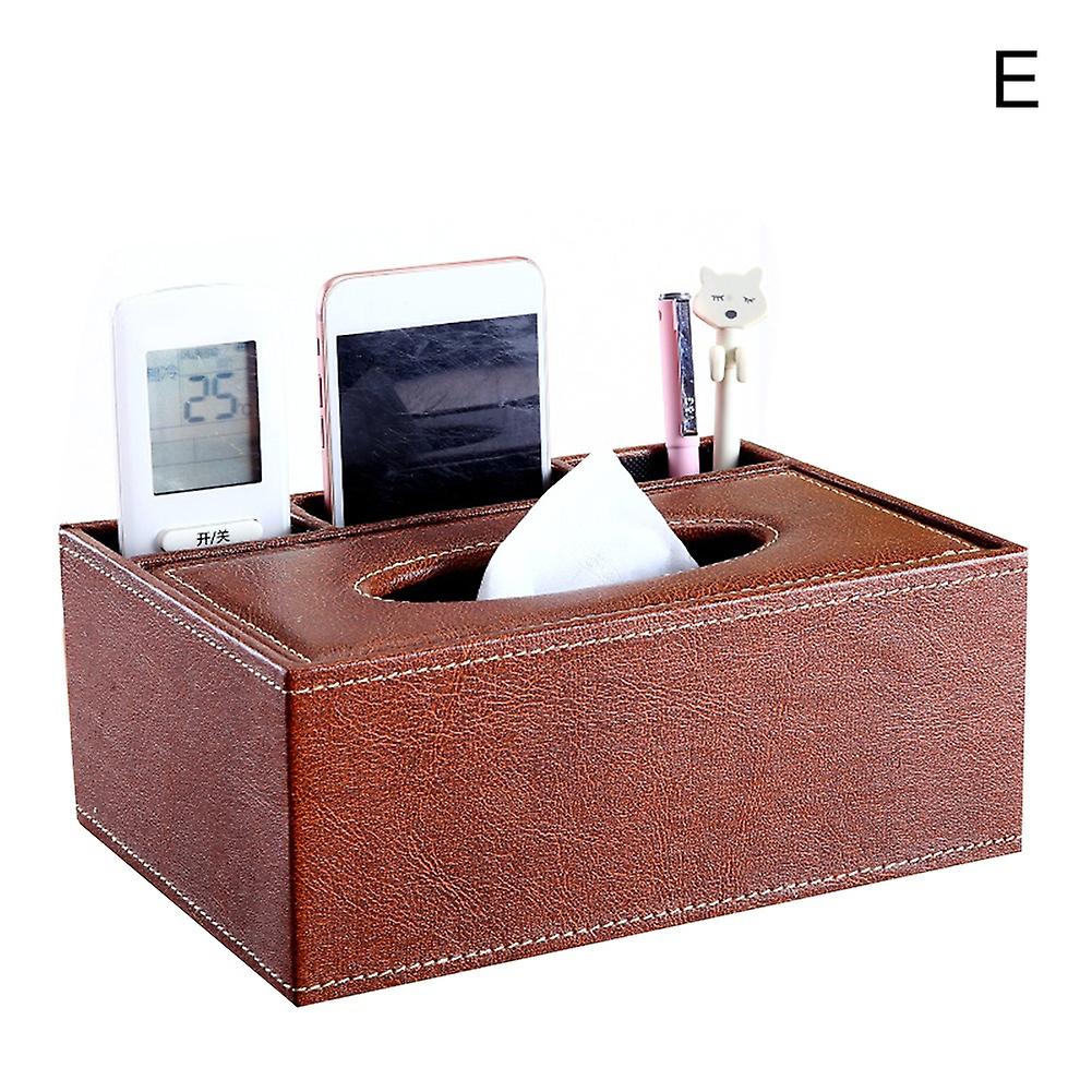 Home Desk Table Remote Control Phone Tissue Paper Storage Box Holder Organizer