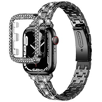 For Apple Watch Series 1/2/3 42mm 5 Rows Fashion Watch Band+PC Hollow-out Watch Case