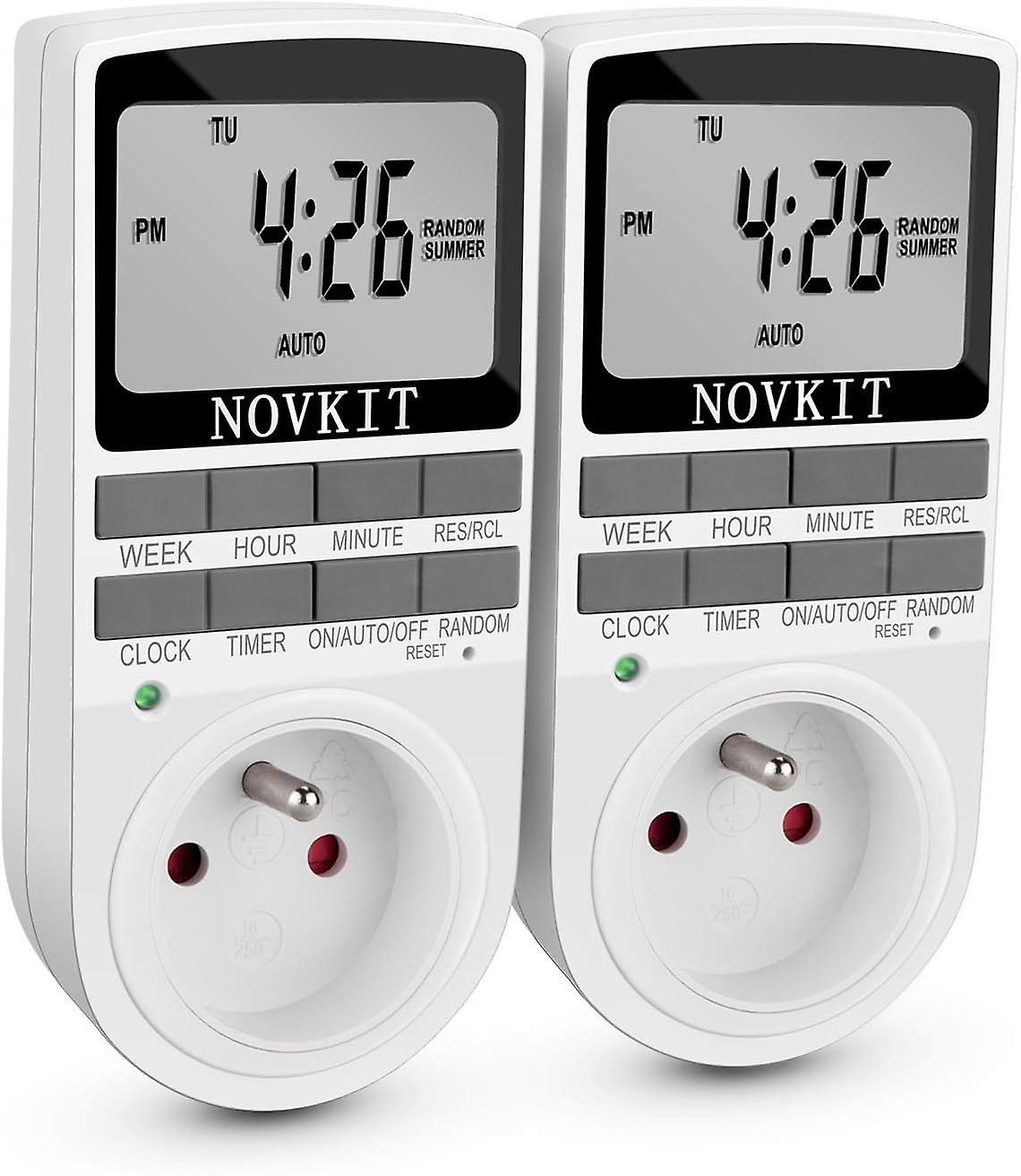Electrical and digital socket timer, digital socket timer with 10 daily weekly programs with anti-theft mode and large l