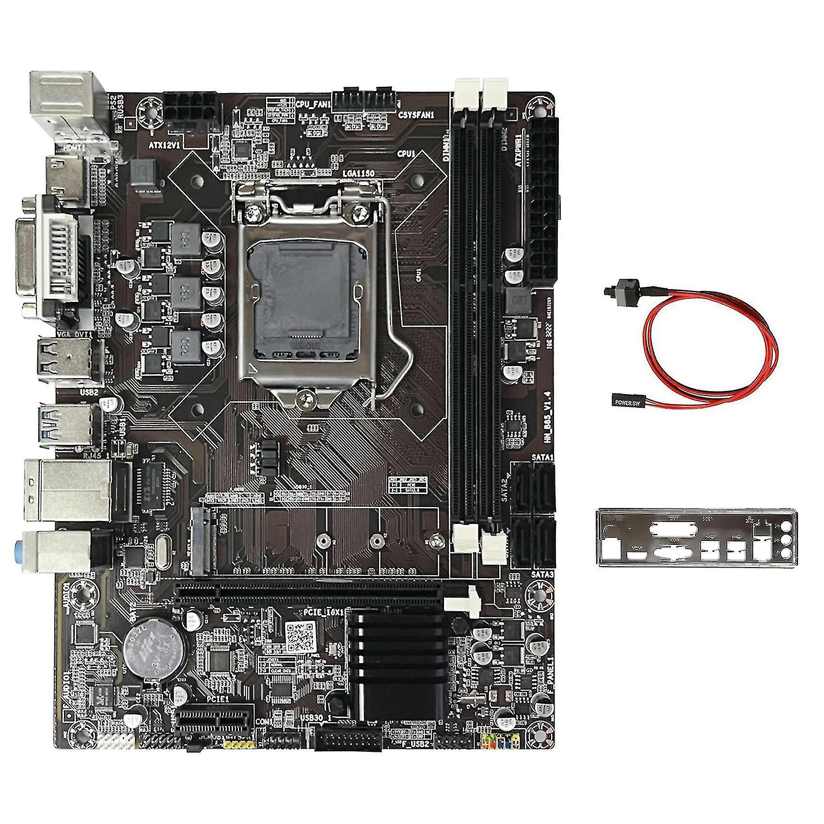 B85 Desktop Motherboard+baffle+switch Cable Lga1150 Ddr3 M.2 Nvme Vga Hd For 4th I7 I5 I3 1150 Cpu