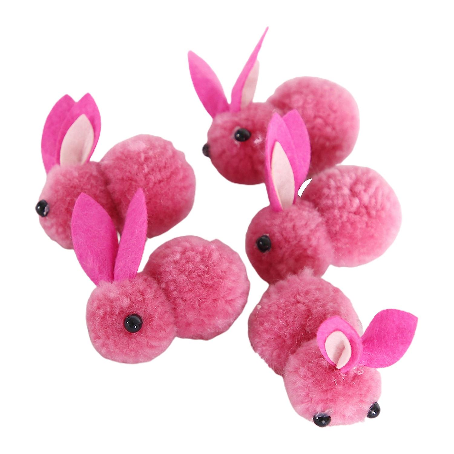 5 Pcs Rabbit Doll Comfortable Touch High Simulation Plush Lovely Easter Bunny Toy Craft for Home