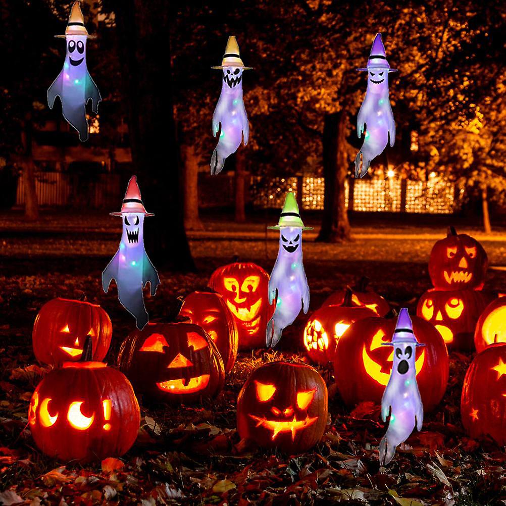 Απόκριες Ghost Windsocks με LED String Lights Ανάψτε Κρεμαστό φάντασμα Διακοσμήσεις αποκριών Διακόσμηση αυλής πάρτι