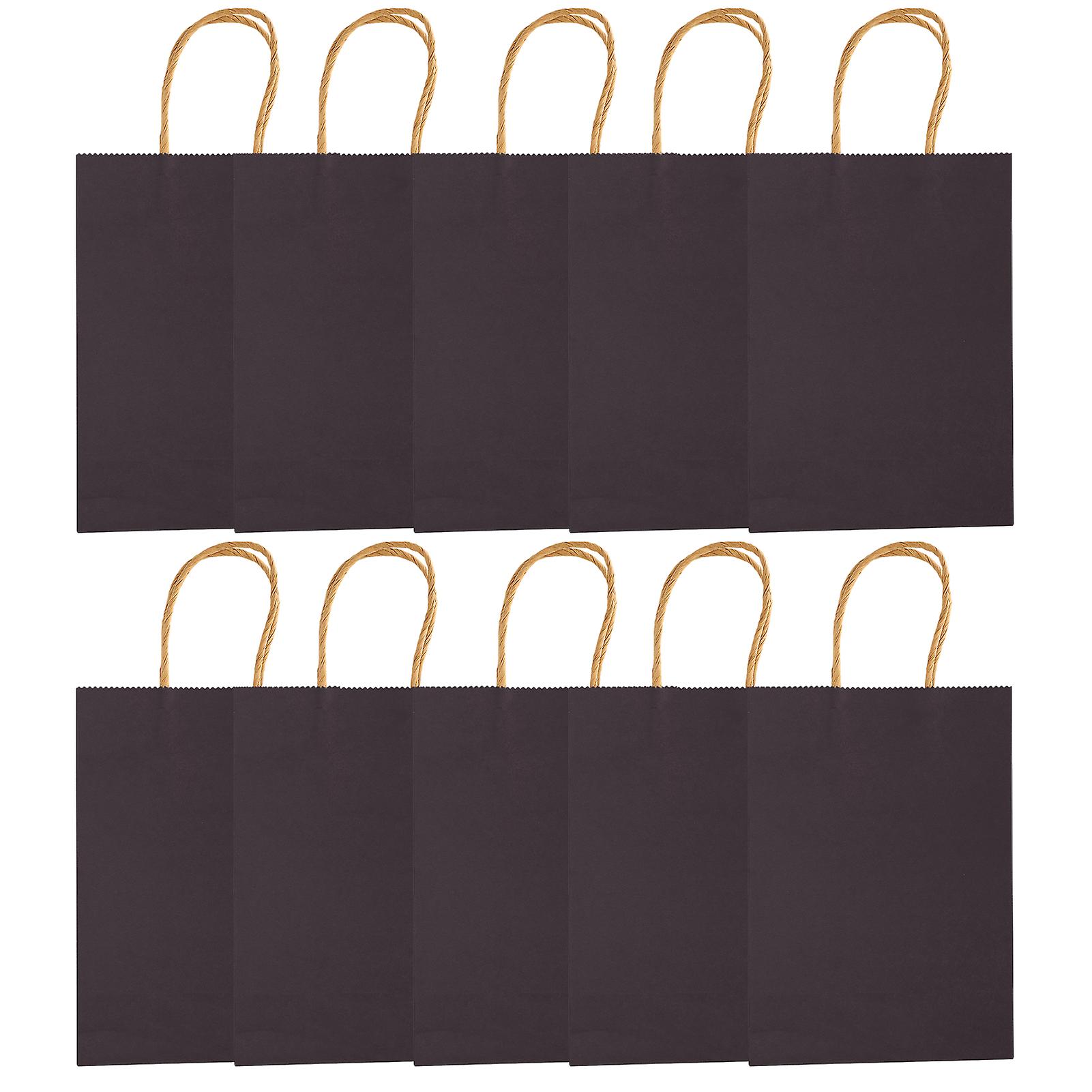 10pcs Portable Party Kraft Paper Bag Simple Shopping Packaging Gift Bag with Handle15 x 8 x 21cm Blue
