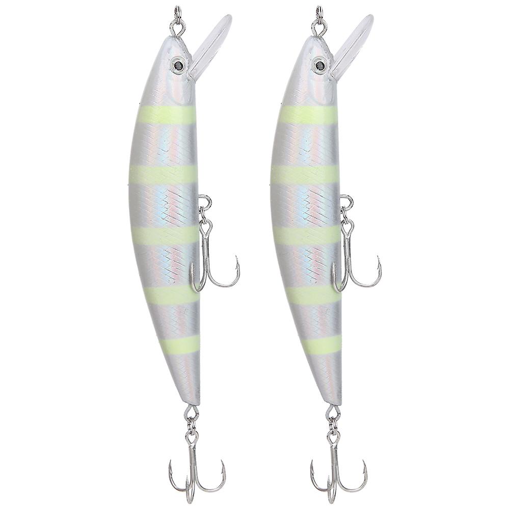 2PCS Sinking Minnow Lure Tongue Plate Artificial Simulation Lifelike Bait Fishing Tackle
