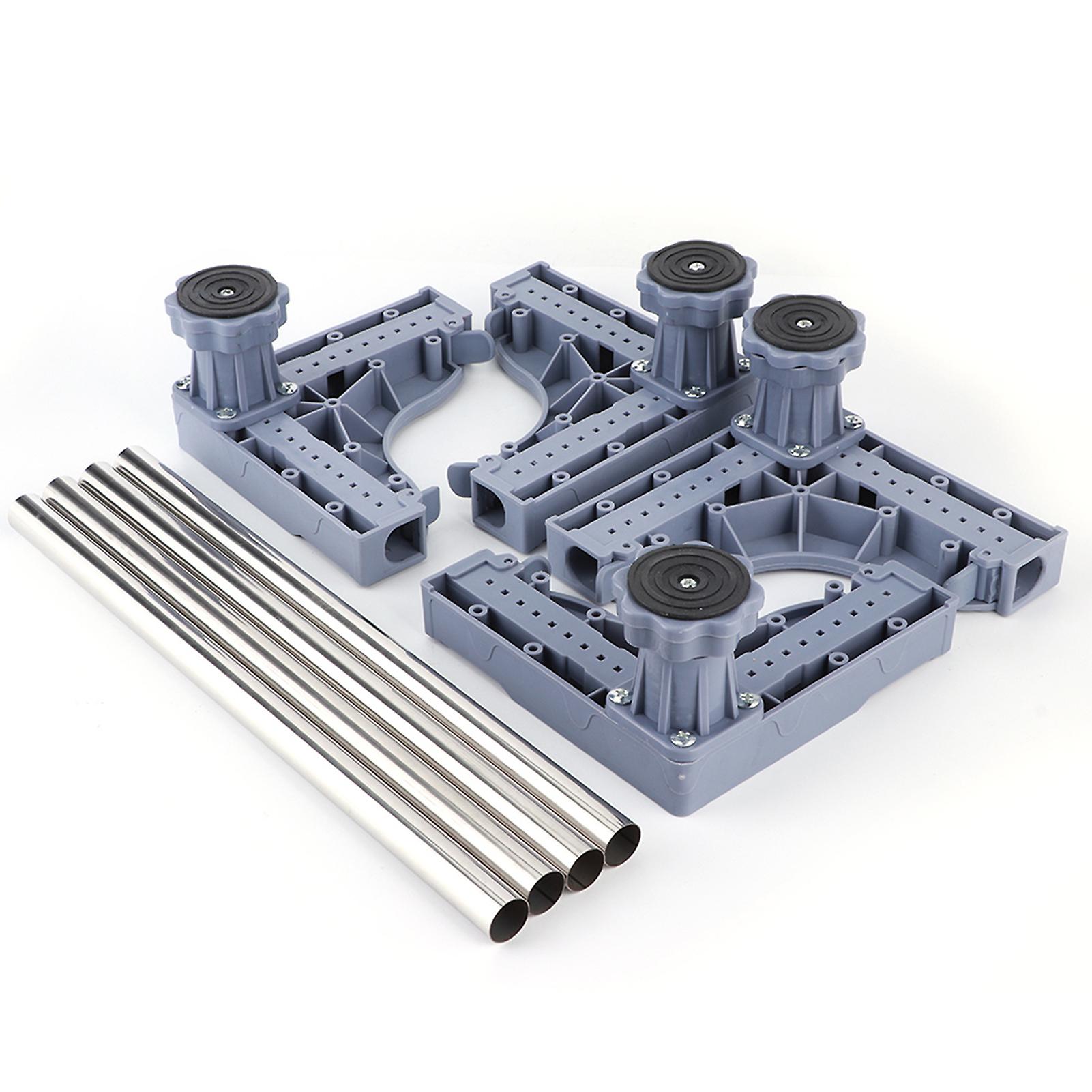 Gray Four-Legged Washing Machine Floor Stand Adjustable Base Bracket for Refrigerator