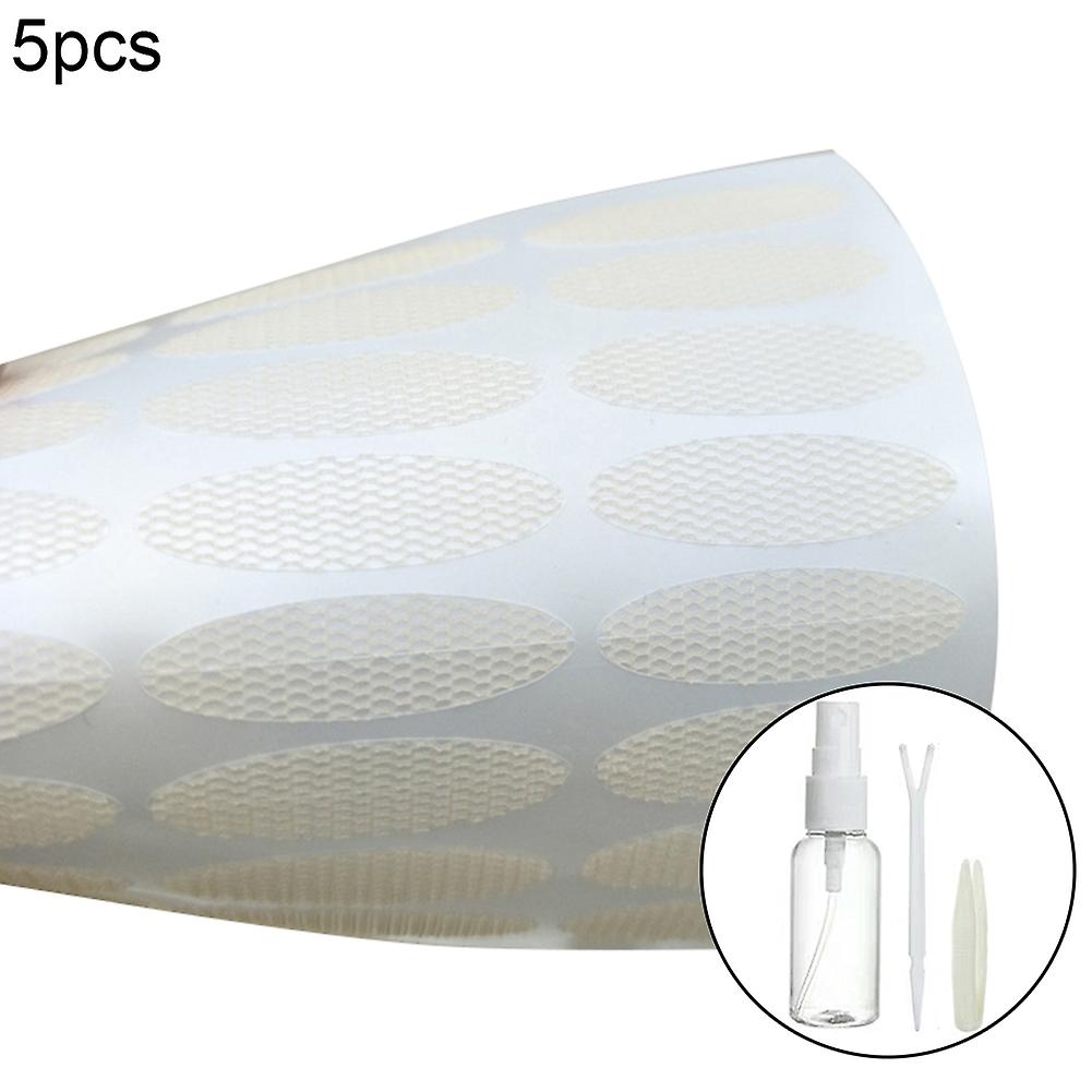 Fornnerg 5Sheets Invisible Double Eyelid Tape Adhesive Sticker with Tweezers Spray Bottle