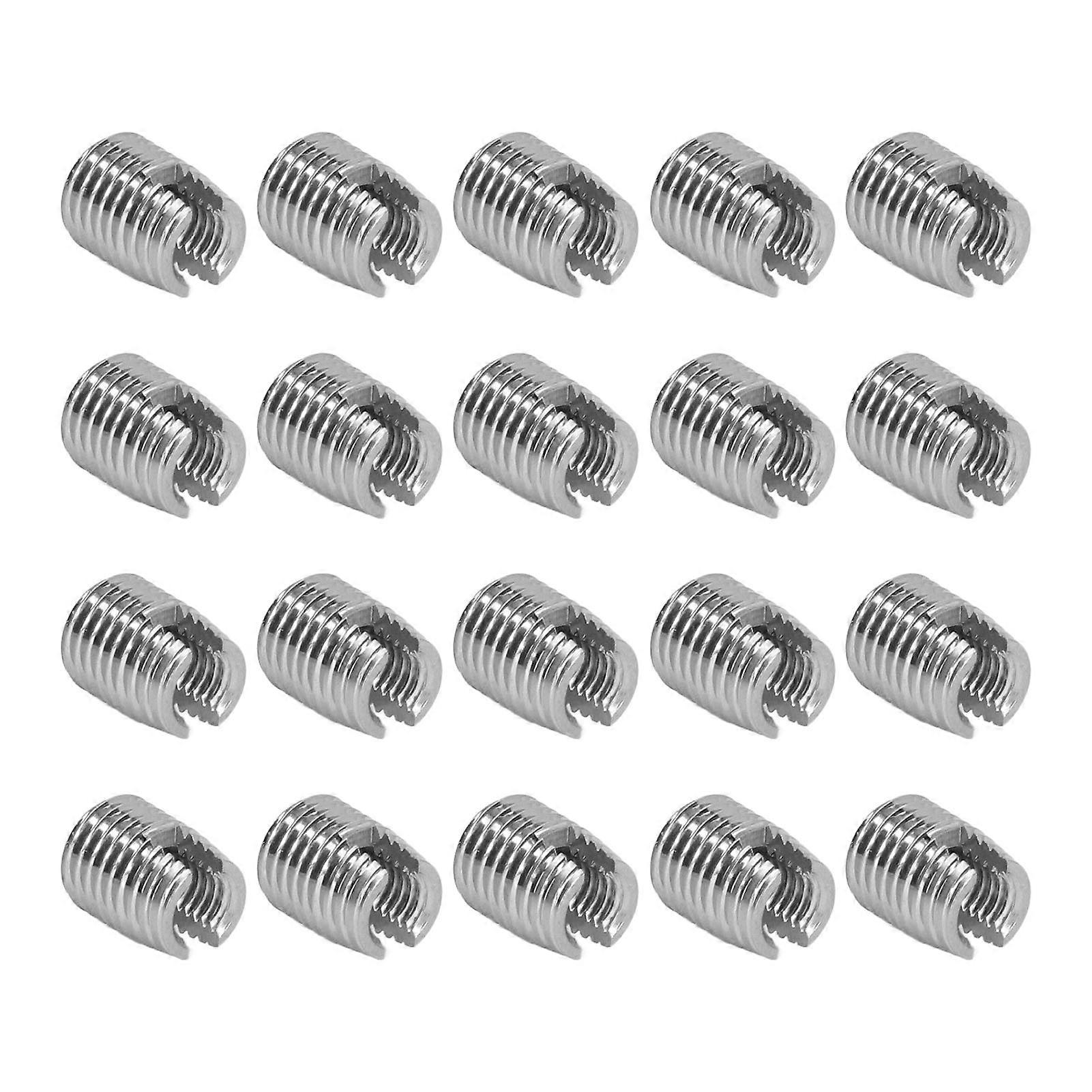 20PCS Self Tapping Insert Stainless Steel Slotted Wire Thread Repair Insert with M5x0.8 Female M8x1.0 Male Thread