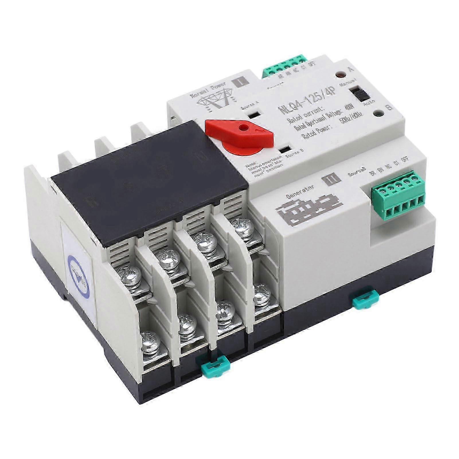 4P Dual Power Automatic Transfer Switch High Temperature Resistant Double Power Transfer Switch AC400V 50A