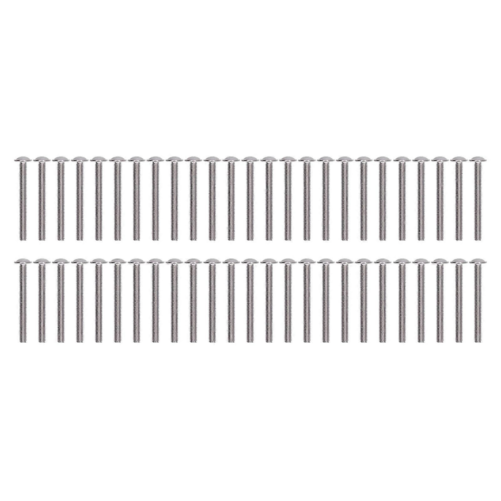 50Pcs Flanged Button Head Screws A2‑70 Stainless Steel Buttons Heads Socket Caps Bolts KitM4x40mm