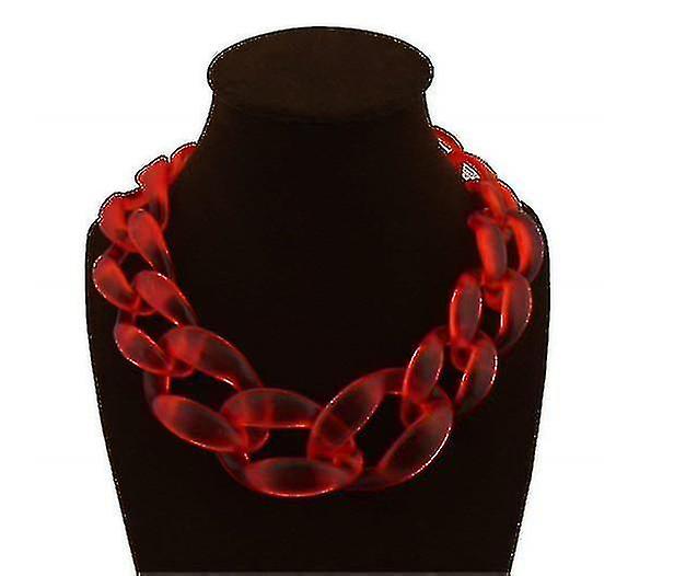 Vintage Resin Lackingone Acrylic Collar Chunky Choker Statement Bib Chain Necklace Pendants