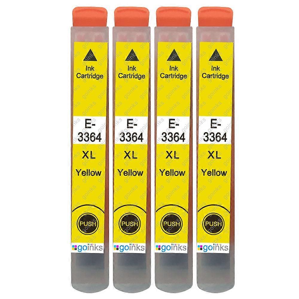 4 Yellow Ink Cartridges to replace Epson T3364 (33XL Series) Compatible/non-OEM from Go Inks