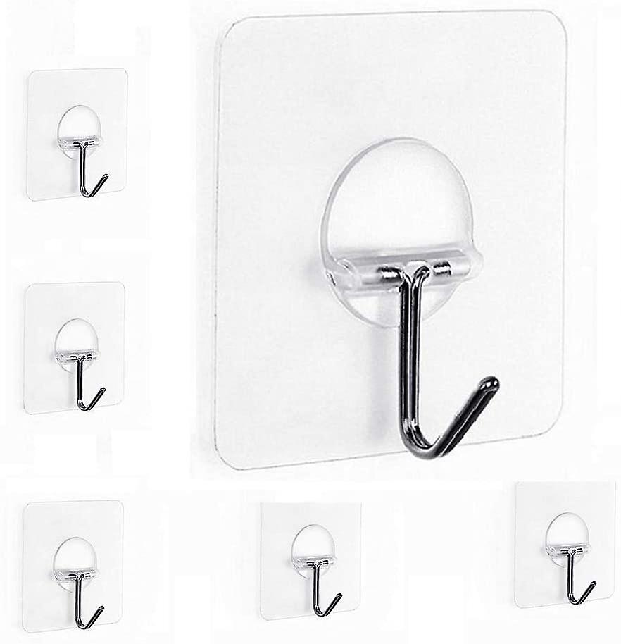 Kitchen Door Hooks Transparent Adhesive Waterproof Reusable Towel Wall Hooks