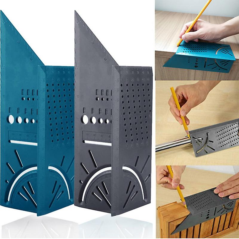 Multifunctional angle ruler 45 degrees 90 degrees, three-dimensional woodworking stop and point gauge Ruler