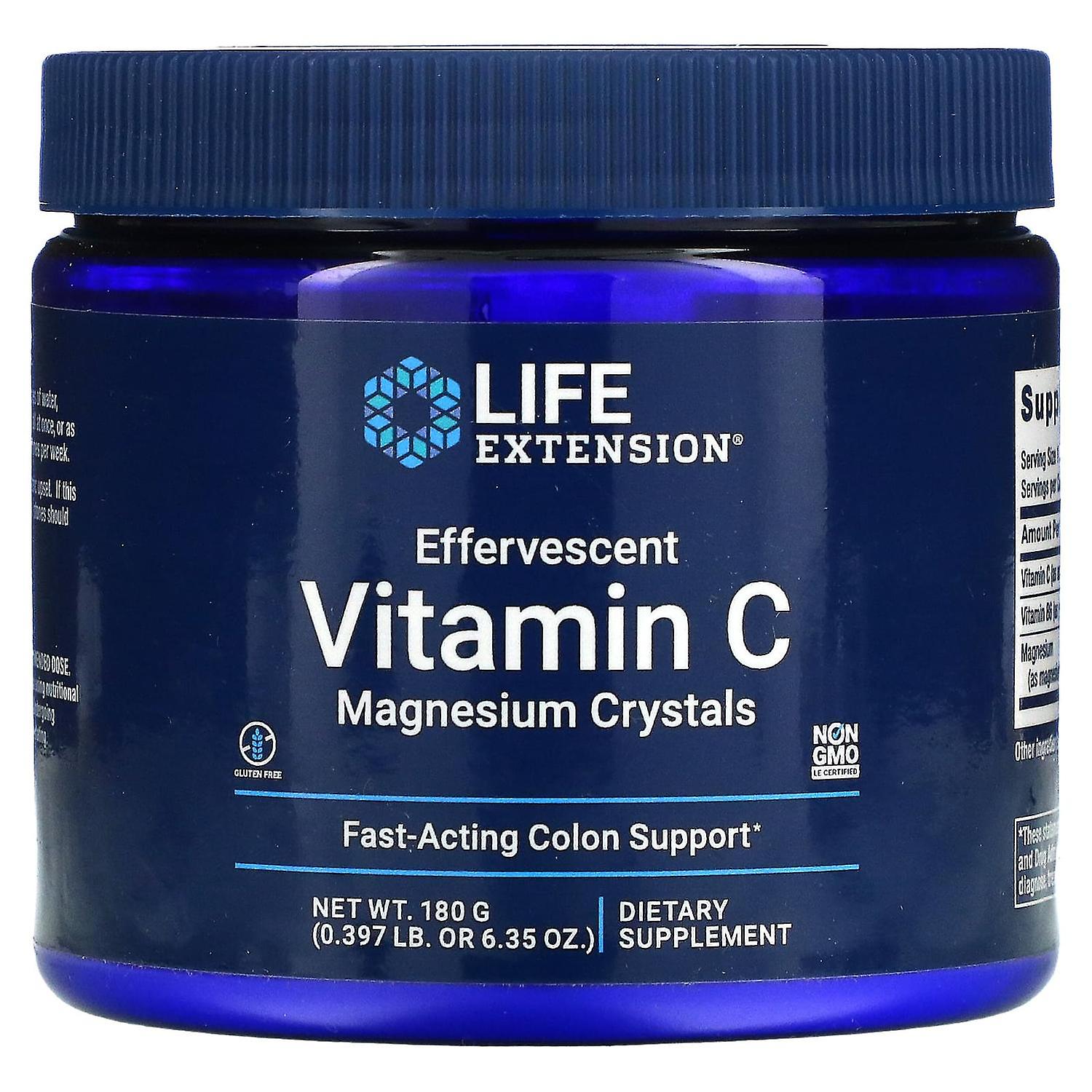 Life Extension, Effervescent Vitamin C, Magnesium Crystals, 6.35 oz (180 g)