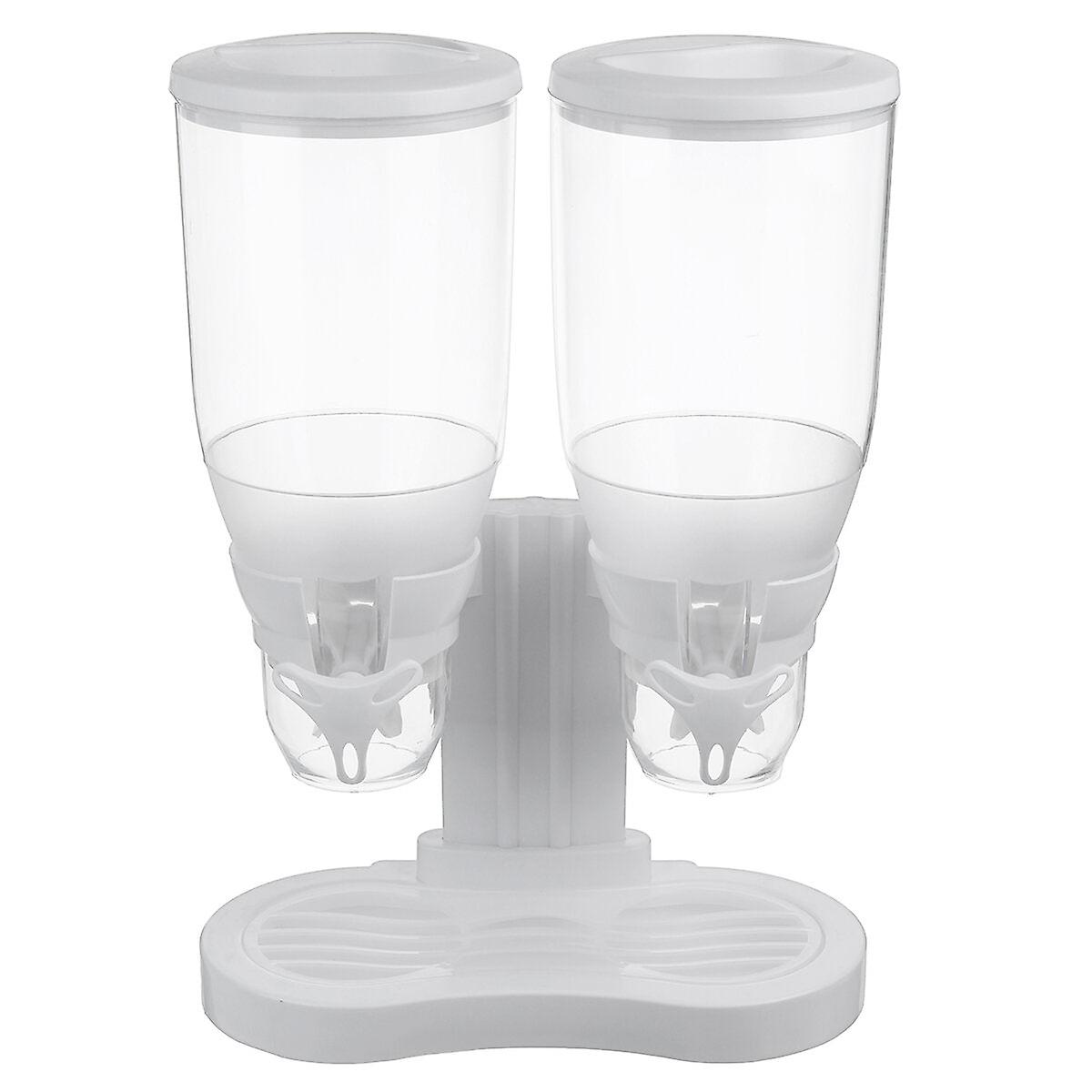 Double Cereal Dispenser Transparent Store Tank 3l For Kitchen