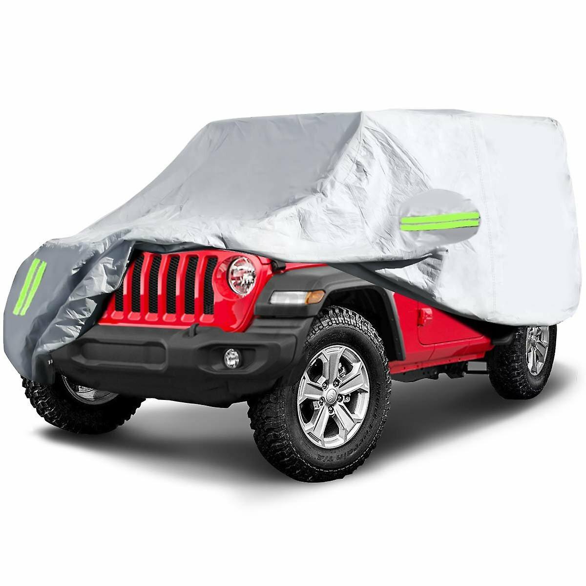 Car Cover Wrangler Cover 2 Door Waterproof All Weather Protection Outdoor Car Cover With 2 Gust Straps Fits Up To 170''(170x75x60'')