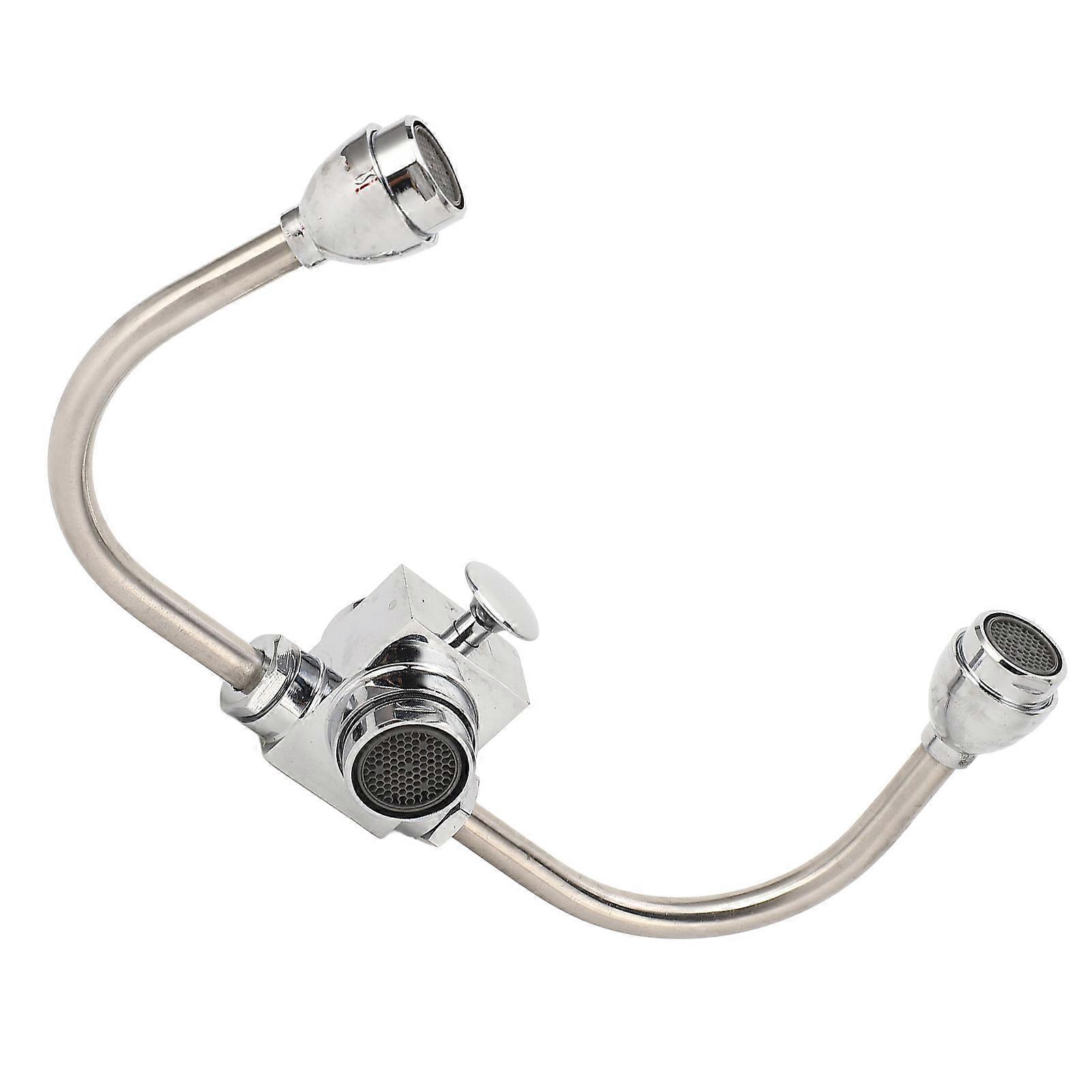 Faucet Mounted Eyewash Station Double Nozzle Emergency Eye Wash Unit for Laboratory Factory Office Sink