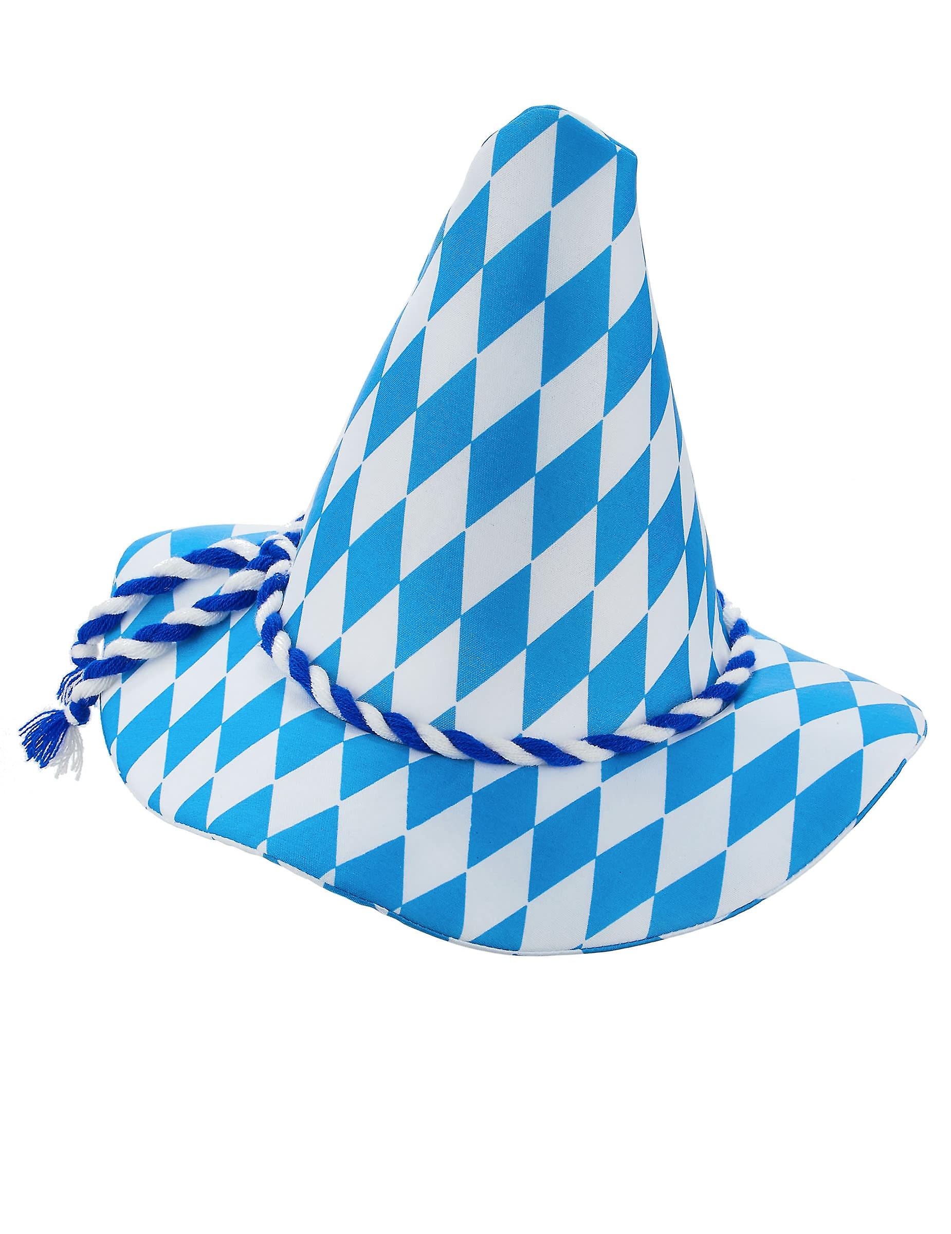Adult blue and white Bavarian hat