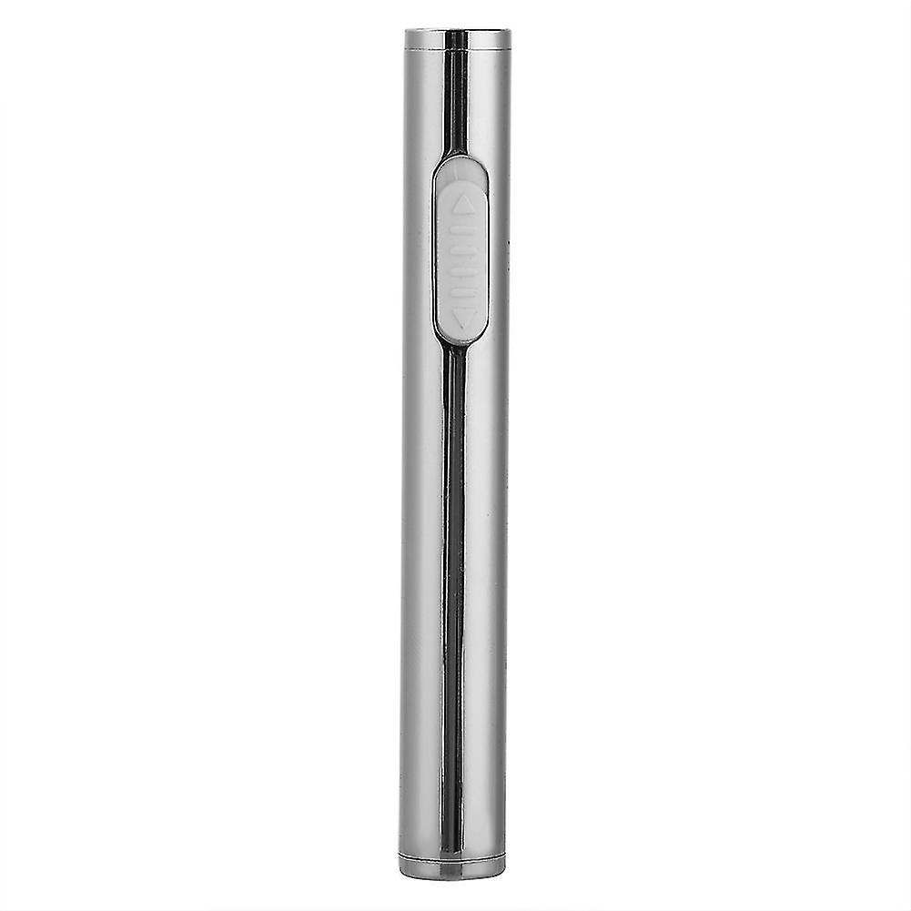 Rechargeable Dual Arc USB Windproof Electric Lighter for Cigarettes - Silver