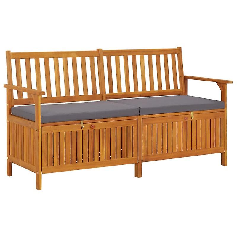 Storage Bench With Cushion 148 Cm Solid Wood Acacia Benches