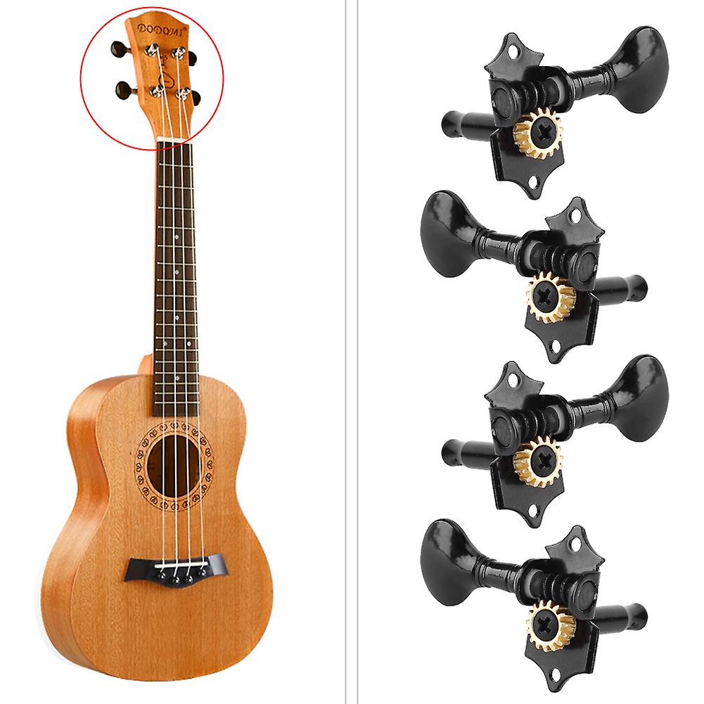 Musical Instrument Tuning Pegs 4 Strings Ukelele Machine Heads Black