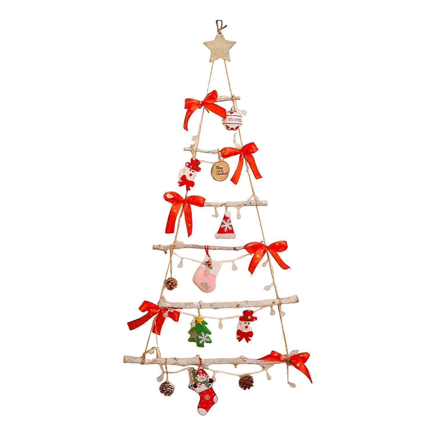 Decorazione murale natalizia a LED Albero di Natale appeso con piccoli ciondoli incandescente Albero di Natale appeso