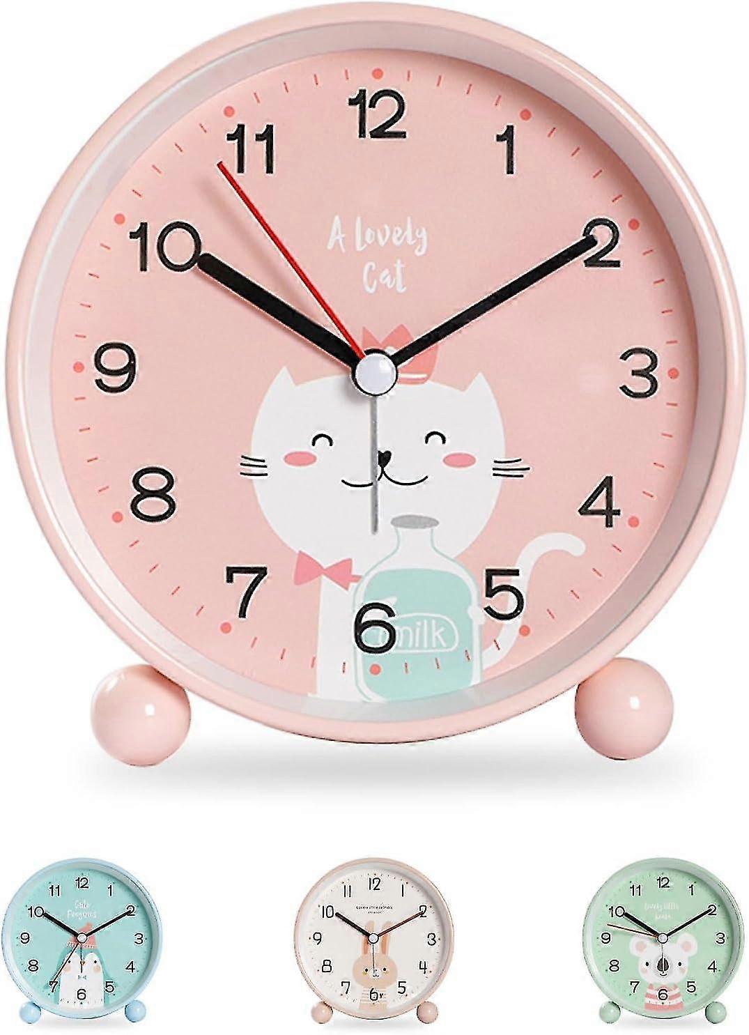 Educational Kids Alarm Clock - Day/Night, Children's Alarm Clock Non-Ticking Analog Alarm Clock Trav