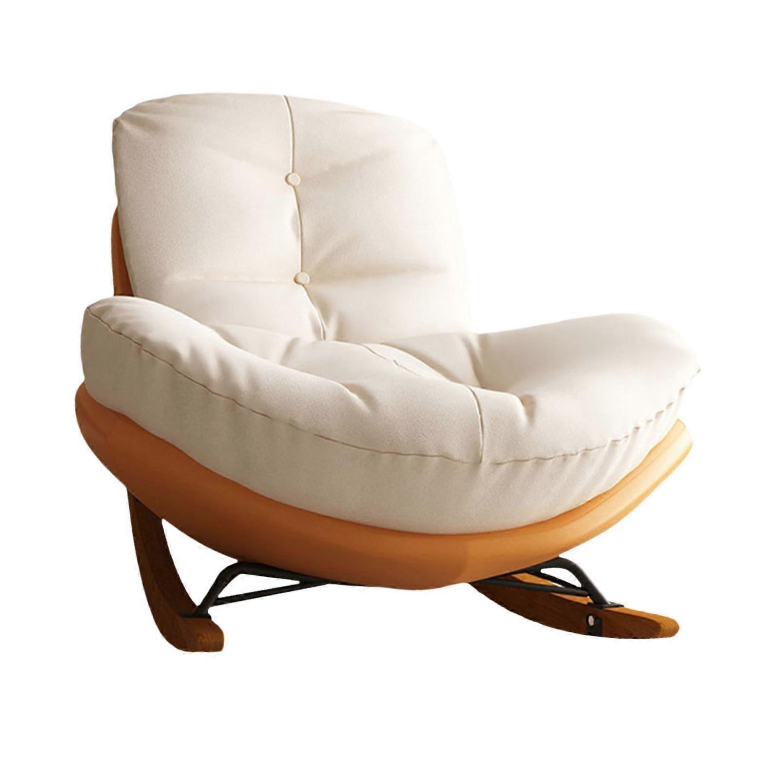 Patio Rocking Chair Versatile Ergonomic Lazy Sofa for Balcony Camping Office brown