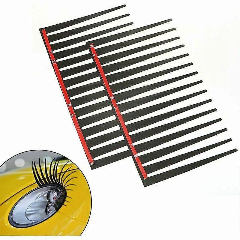 Car eyelashes, car headlight stickers black car eyelashes car styling decorative stickers 2, about 29cm long and 17cm wide.