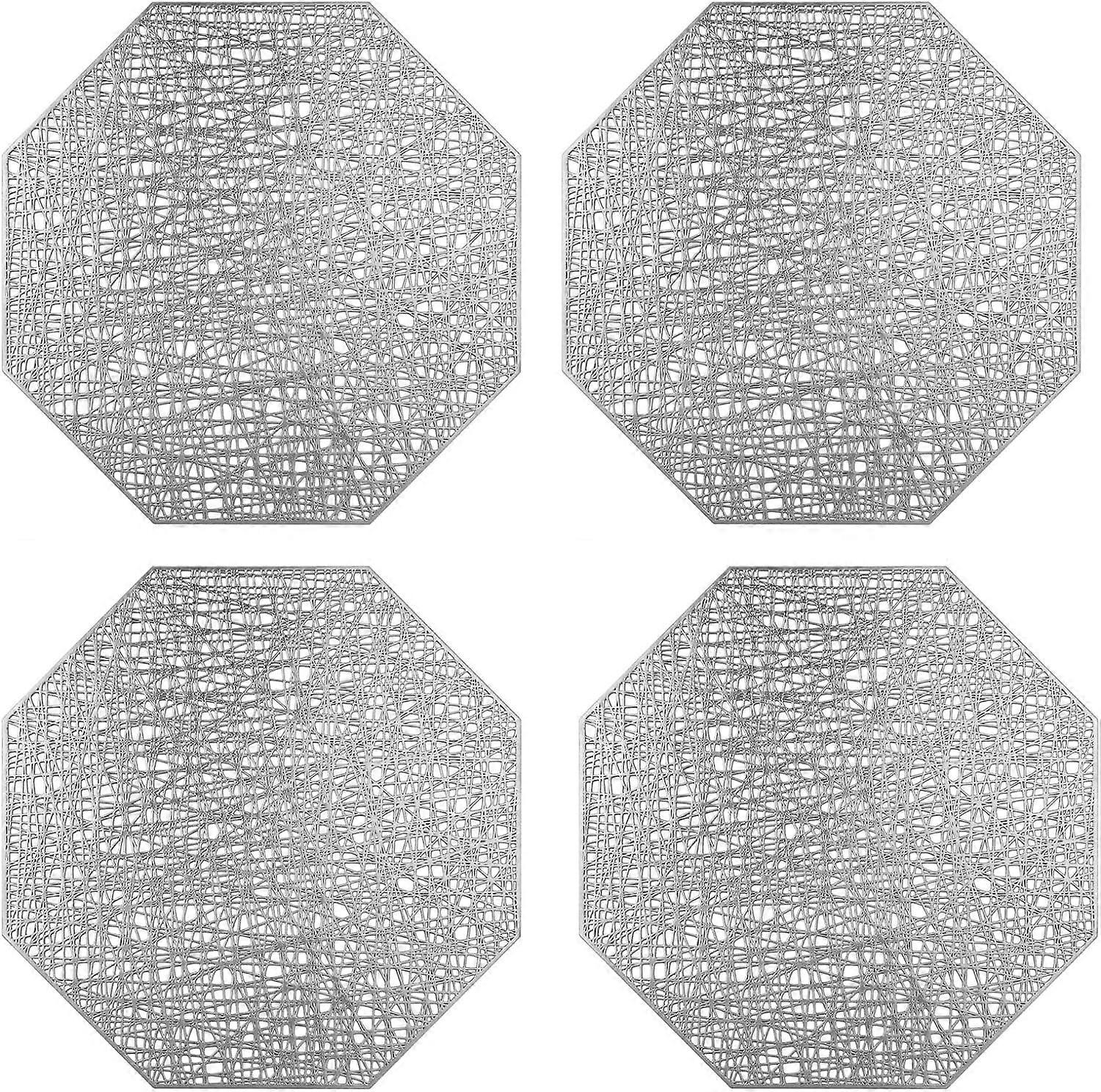 4 Pices Set de Table Argent, Set de Table vid, Set de Table antid