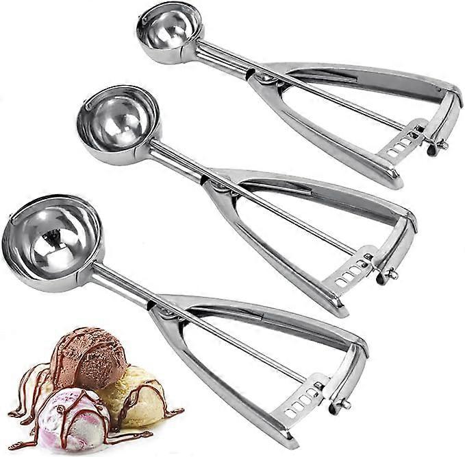 Cookie Scoop, Ice Cream Scoop, Cookie Scoops for Baking Set of 3 with Cookie Dough Scoop, 3Pcs Cookie Scooper