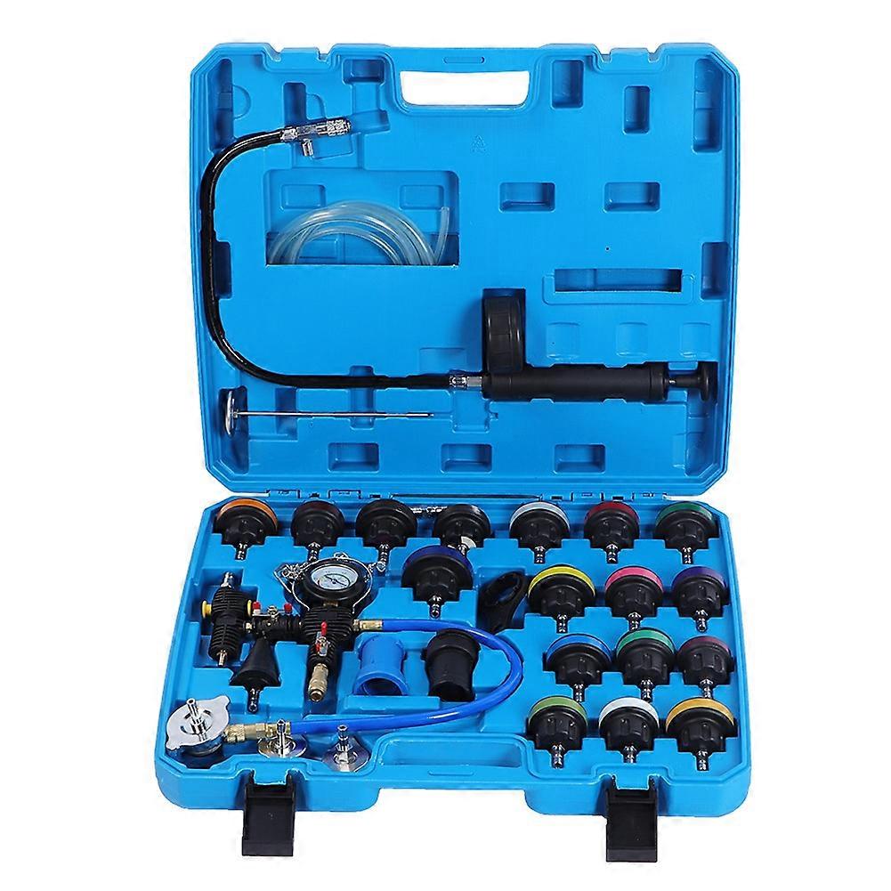 28PCS Universal Auto Wassertank Leckageprüfer Kühlsystem Detektor Druckprüfmanometer E2U188