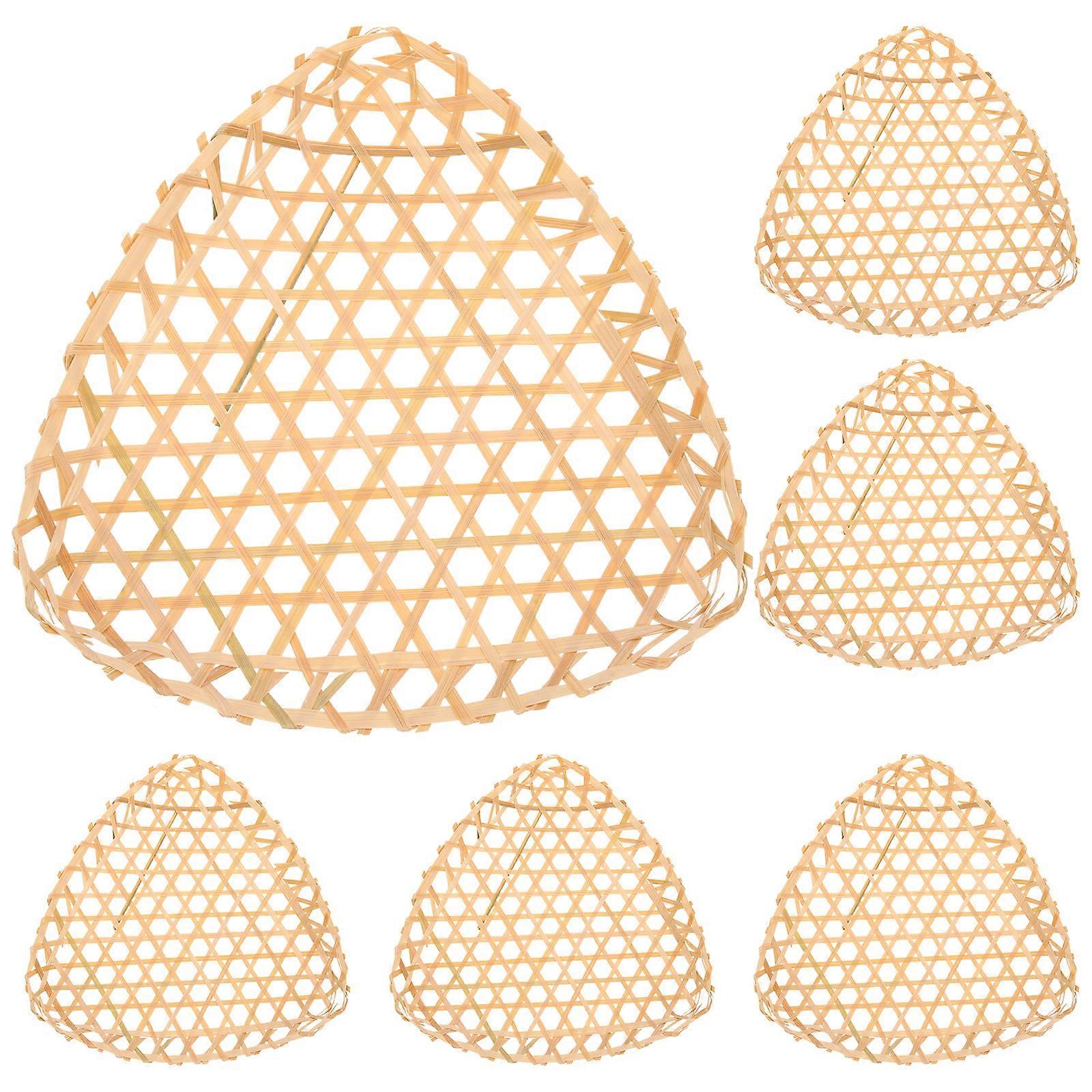 6 st bambu triangulära korgar fruktkorg brödkorg snackskorgar