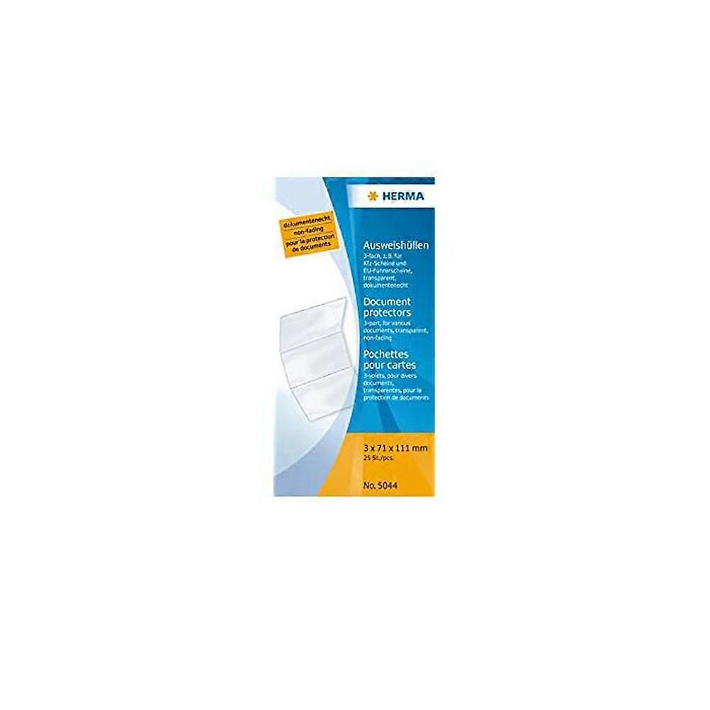 Herma Premium Quality Document Protectors 25 Pieces 3-Part Wallet (71x111mm)