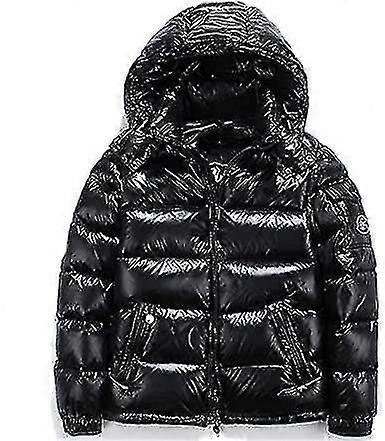 Shiny Down Jacket Men's Winter Jacket Stand Collar Down Jacket With Hood