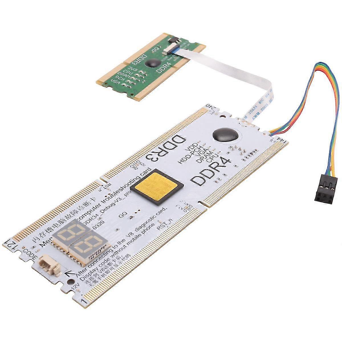 الكمبيوتر المحمول / سطح المكتب اللوحة الأم فتحة الذاكرة DDR3 / DDR4 محلل التشخيص اختبار بطاقة الكمبيوتر المحمول ل DDR3 / 4