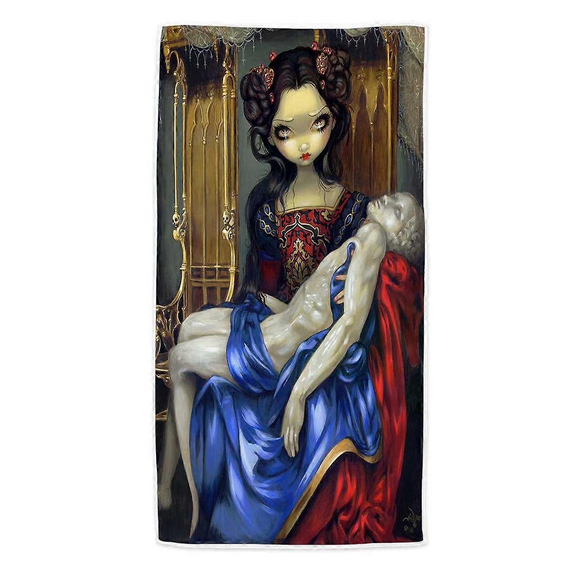 The Vampire Maiden I Vampiri Pieta Microfiber Beach Towel