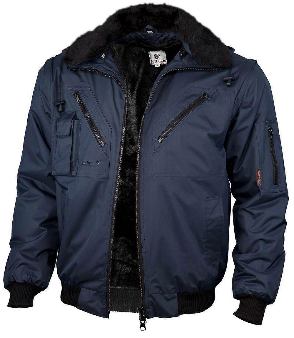 Qualitex Pilot Jacket 10101 - waterproof 4-in-1 work jacket made of mixed fabric - ideal transitional jacket