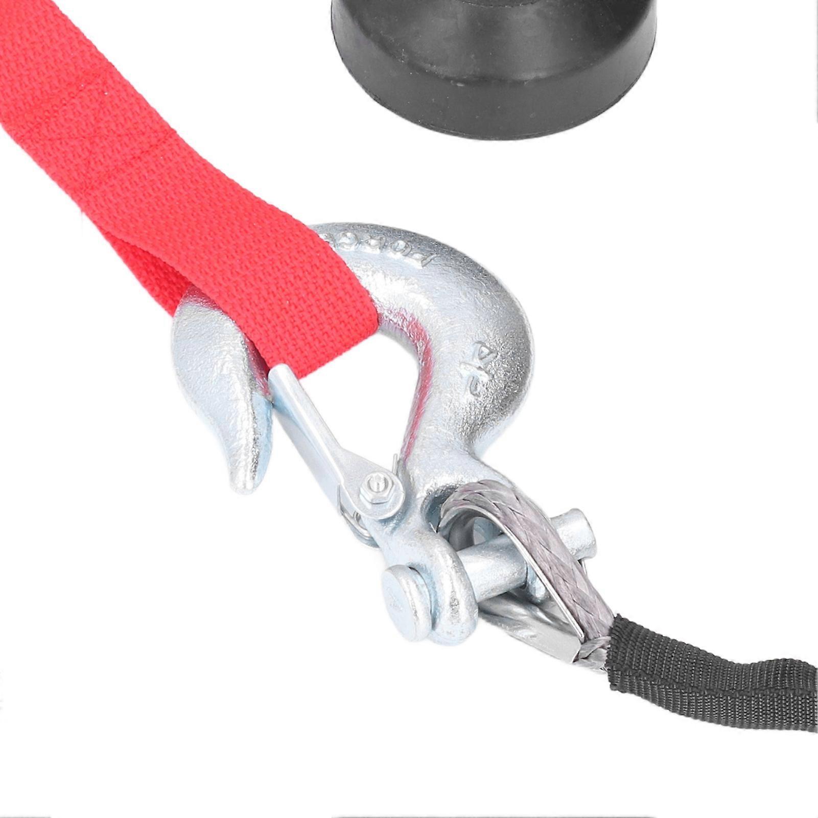 Winch Rope Kit with Spring Clevis Sling Hook Rubber Stopper 4400lbs Loading Wear Resistant Universal